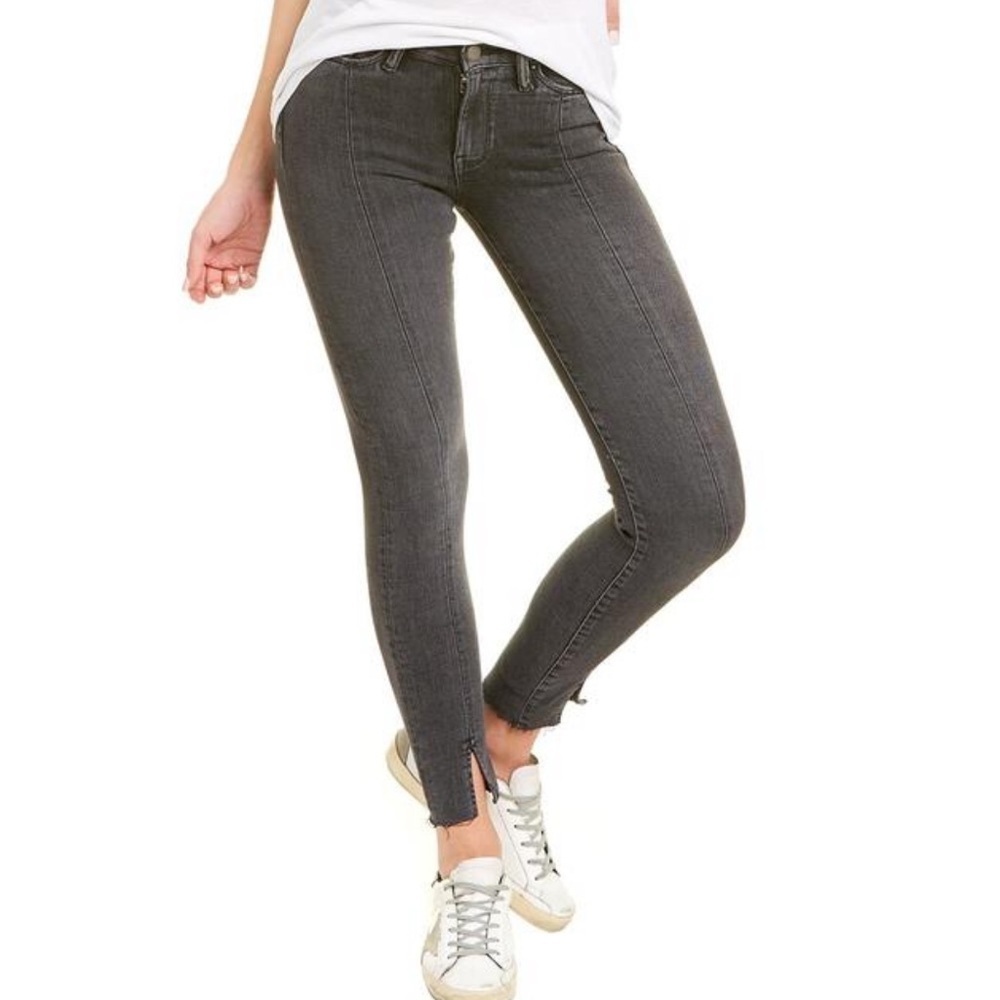 AllSaints Grace Washed Black Split Ankle Straight Leg Jeans